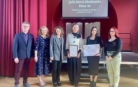 3. Spotkanie autorskie w I LO. Od lewej P. Wąsowicz, J. Łukasik, E. Szymczyk-Krzemińska, B. Majcherczak, J. Masłowska, E. Wiśniewska
