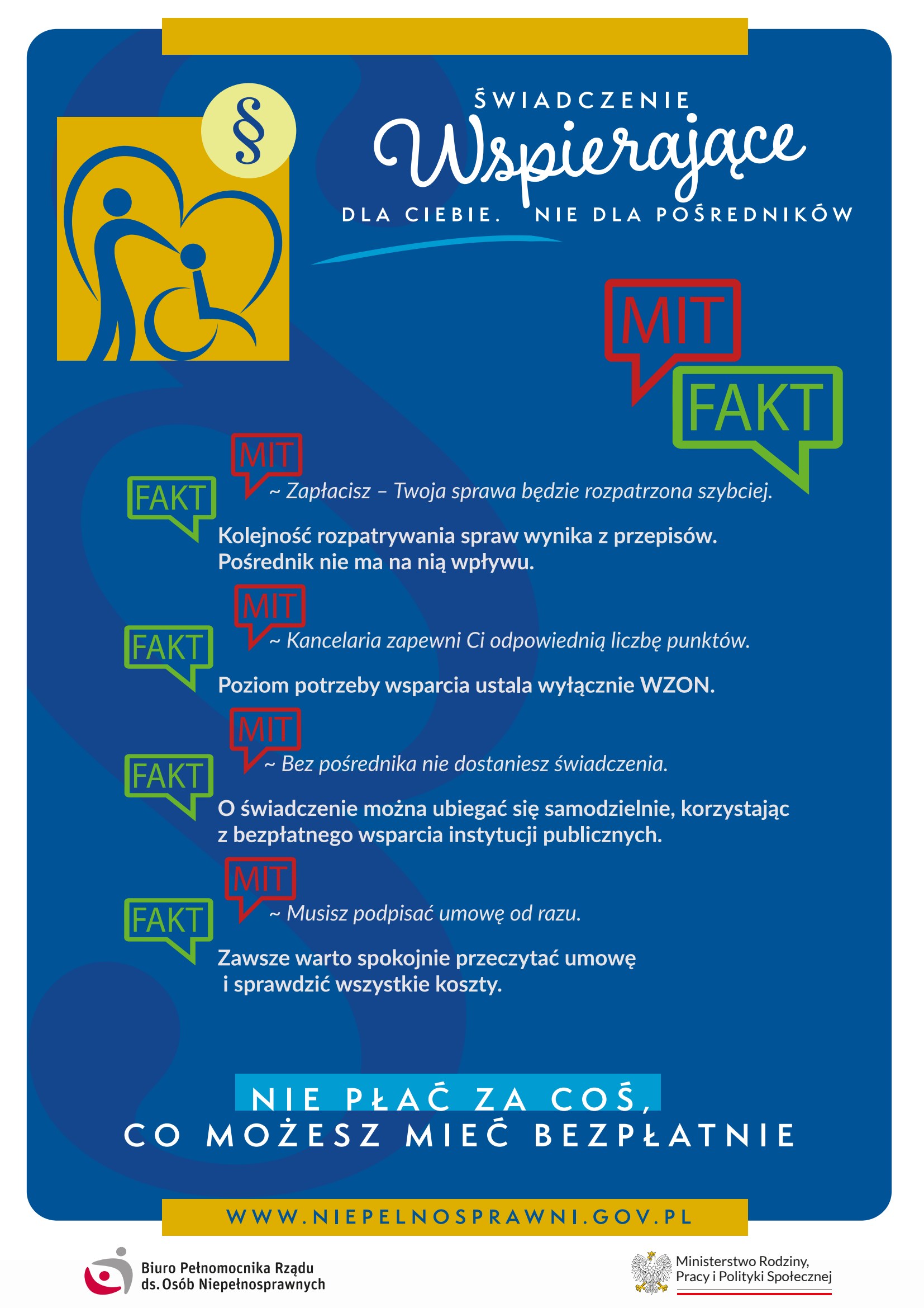 Plakat "Świadczenia wspierające dla Ciebie. Nie dla pośrednik&oacute;w" strona 2