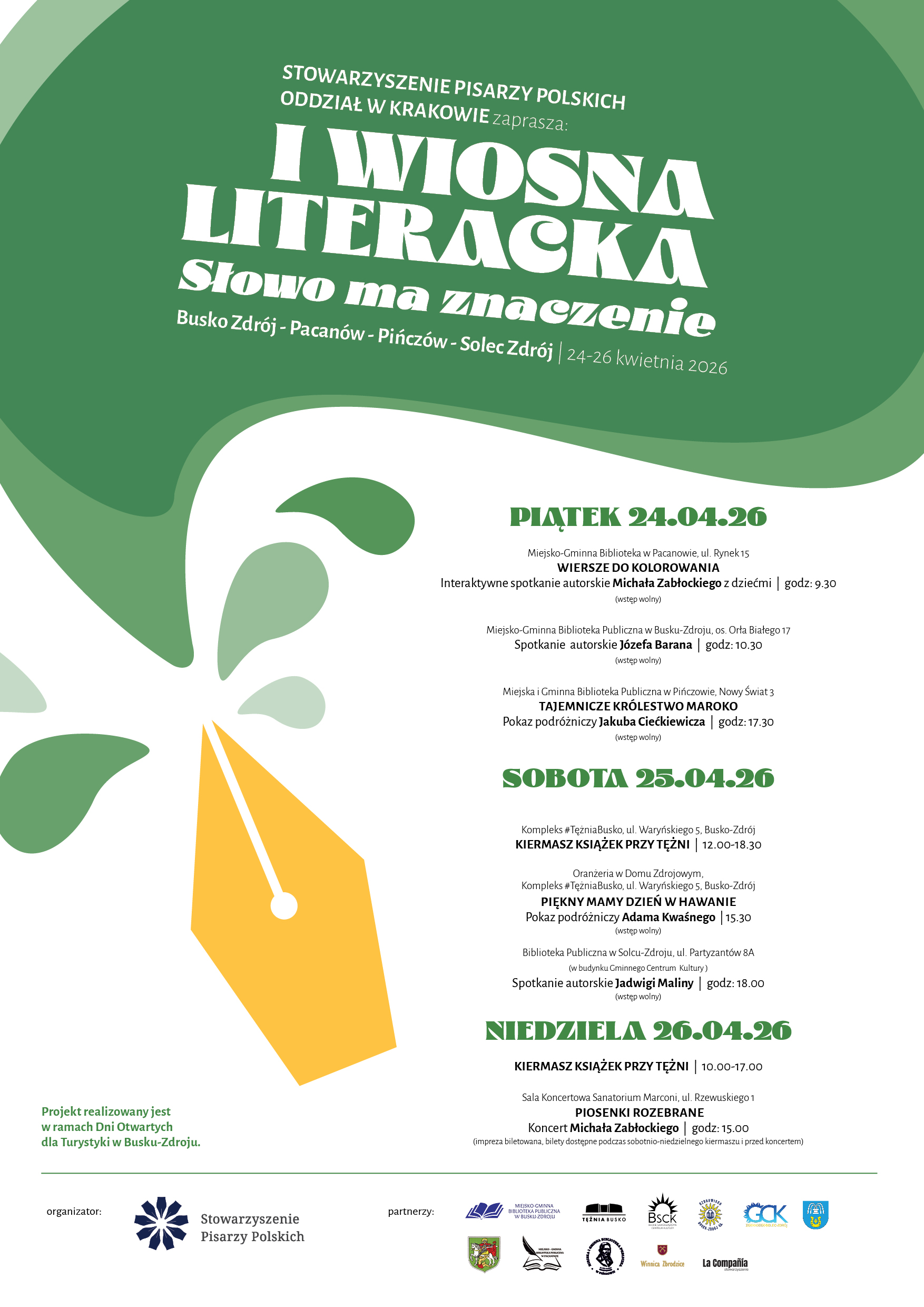 Plakat z&nbsp;zaproszeniem na&nbsp;Wiosnę Literacką