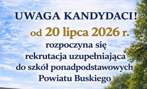 Plakat informacyjny o wolnych miejscach do szkół